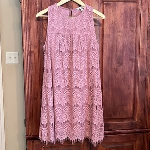 Mauve Lace Dress Sz L
